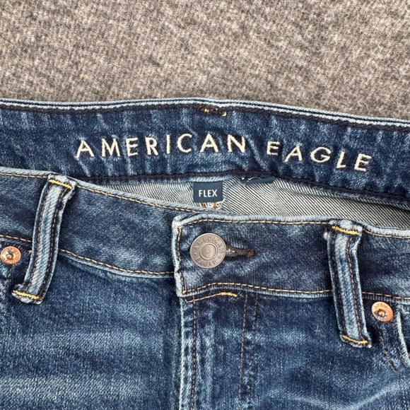 American Eagle Original Bootcut Flex Jeans Mens 34x35 Medium Wash Blue Denim - Picture 5 of 8